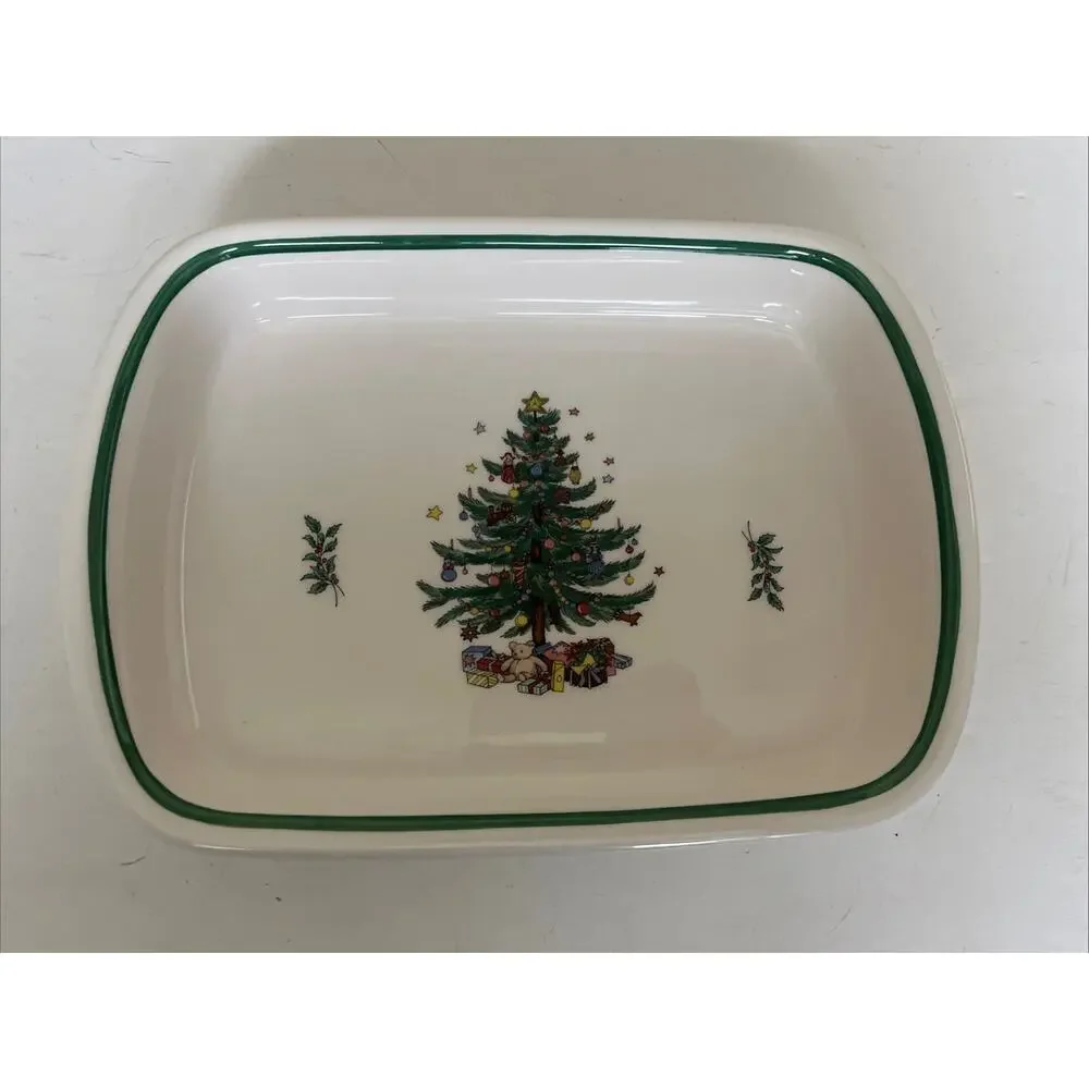 NIKKO 12” Christmas Lasagna Pan Cake Pan Serving Dish Holiday Dinnerware